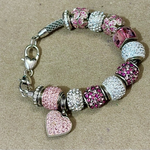 🆕 Brighton Cupid’s Kiss bead Five rows of Pale pink crystals Retired Gift ready - Picture 6 of 8